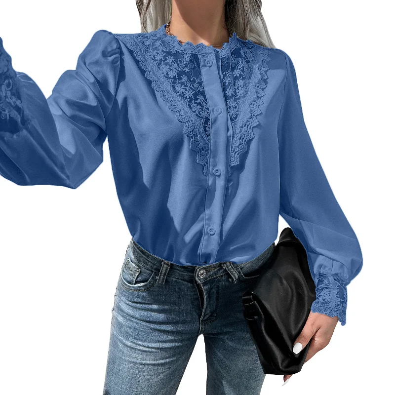 Spliced Mesh Blouse White Lace Shirt Women Blouse Autumn Fashion Vintage Lantern Sleeve Elegant Office Lady Loose Clothes 26218
Spliced Mesh Blouse White Lace Shirt Women Blouse Autumn Fashion Vintage Lantern Sleeve Elegant Office Lady Loose Clothes 26218