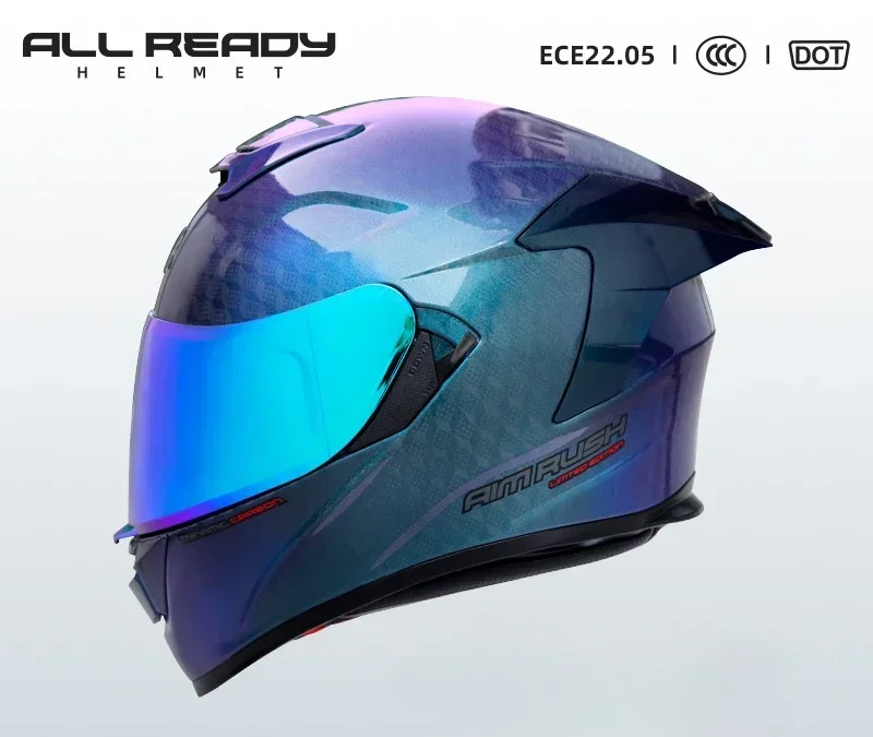 AR 12K мотоциклетный шлем из углеродного волокна, одобренный ECE DOT, анфас, шлем с двойными линзами, легкий шлем Cascos para moto