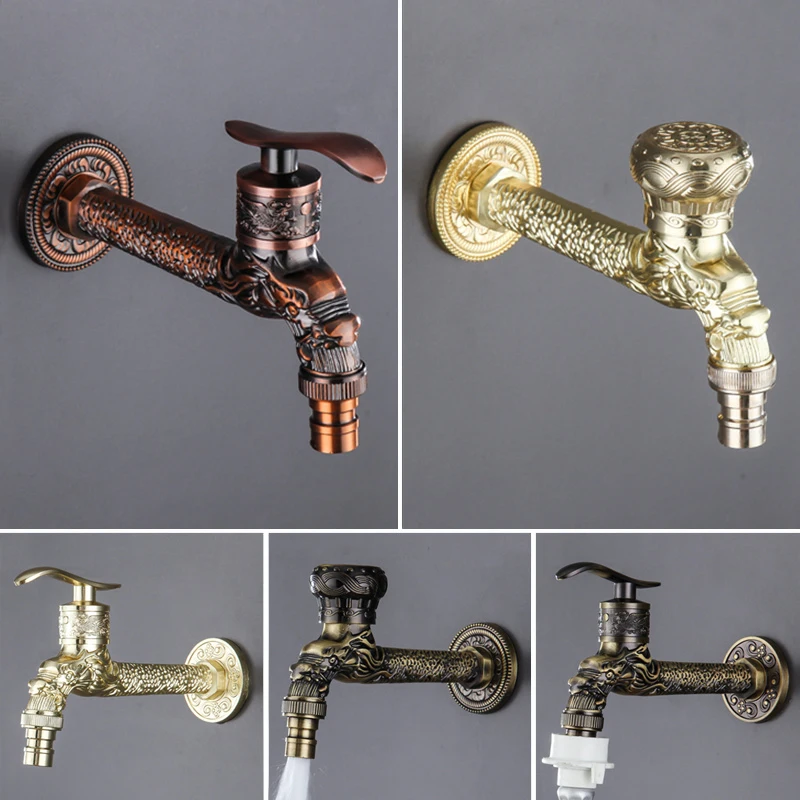 Outdoor Faucet Carved Wall Mount Garden Faucet Lengthen Brass Decorative Outdoor Bibcock Tap Watering Fitting Faucet Adapter
Outdoor Faucet Carved Wall Mount Garden Faucet Lengthen Brass Decorative Outdoor Bibcock Tap Watering Fitting Faucet Adapter