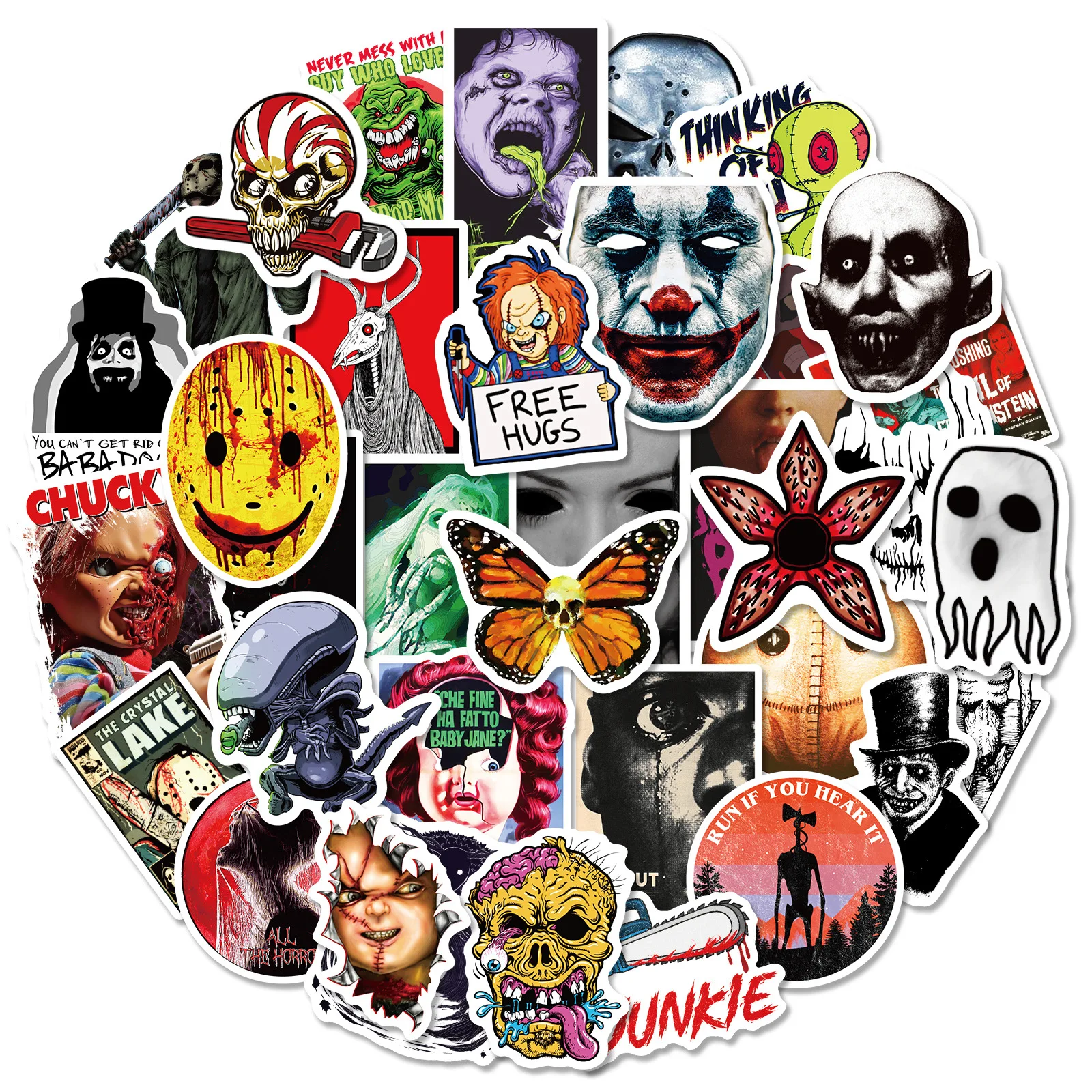 50PCS New Horror Movie Image Mix and Match Stickers Horror Character Graffiti Notebook Skateboard Luggage Stickers
50PCS New Horror Movie Image Mix and Match Stickers Horror Character Graffiti Notebook Skateboard Luggage Stickers