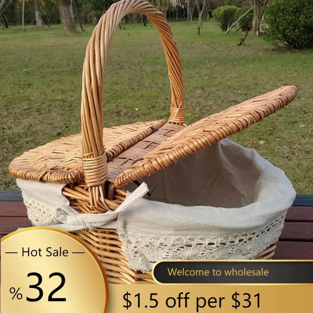 1pc Wicker Picnic Basket Making English Picnic Baskets Shopping Storage Box Country Style Container 26*18*15cm Kitchen Tool
1pc Wicker Picnic Basket Making English Picnic Baskets Shopping Storage Box Country Style Container 26*18*15cm Kitchen Tool