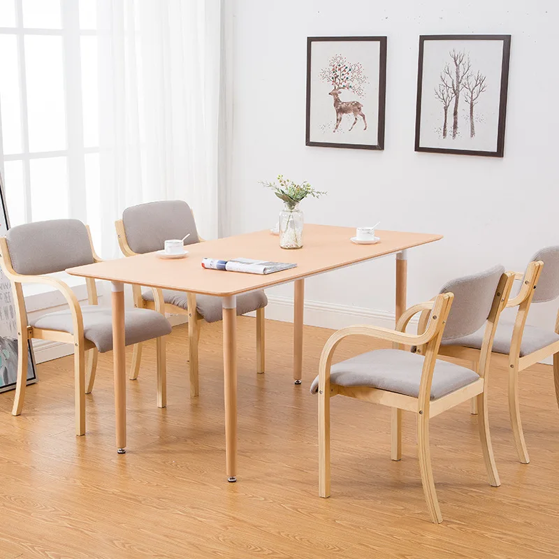 Modern Minimalist Nordic Solid Wood Dining Chair Japanese-Style Curved Wood Fabric Chair Backrest Armrest Home Office chairs 
Modern Minimalist Nordic Solid Wood Dining Chair Japanese-Style Curved Wood Fabric Chair Backrest Armrest Home Office chairs