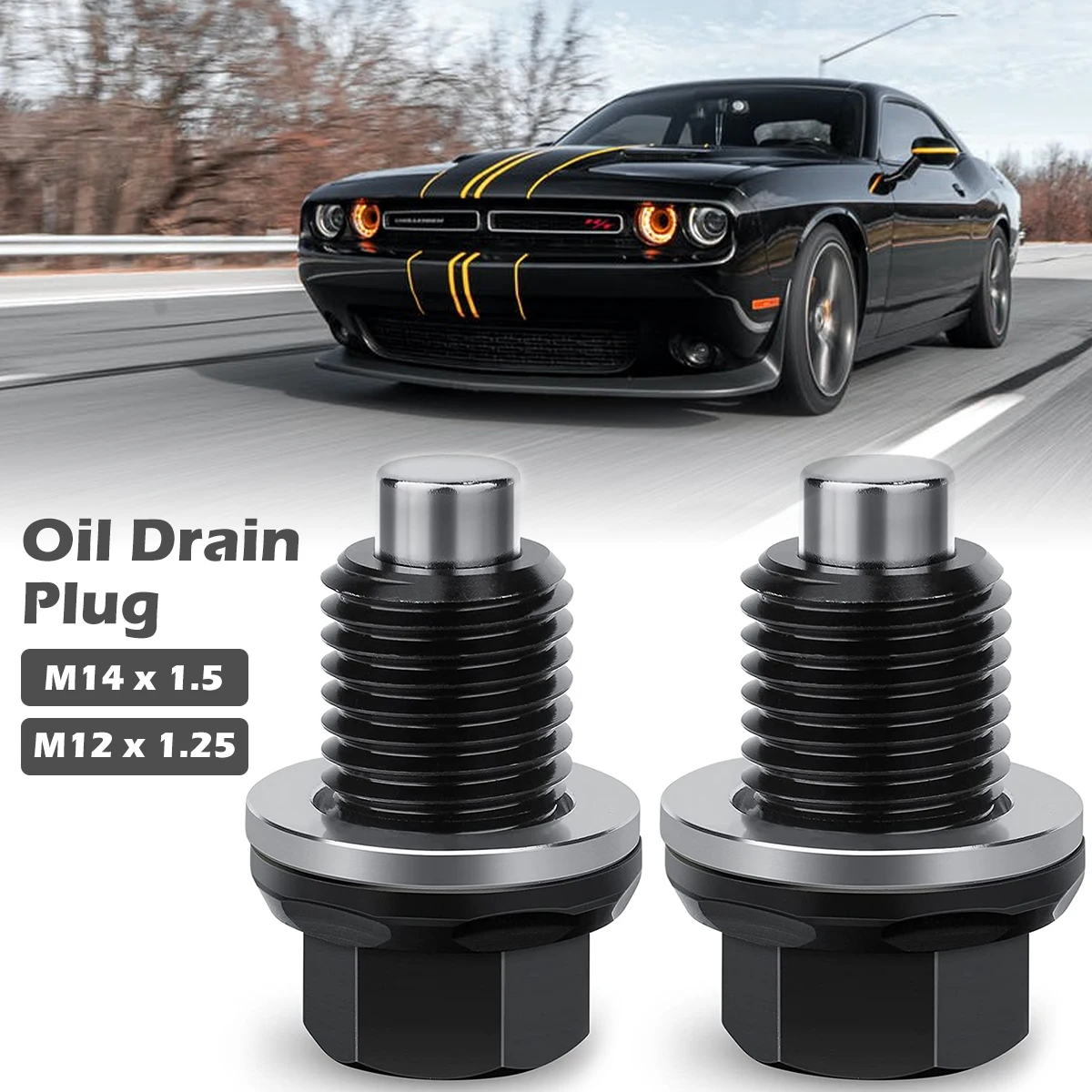 Magnetic Oil Drain Plugs M14x1.5 M12x1.25 Engine Crankcase Magnetic Oil Drain Plug Bolt Screw Replaces for Most Cars
Magnetic Oil Drain Plugs M14x1.5 M12x1.25 Engine Crankcase Magnetic Oil Drain Plug Bolt Screw Replaces for Most Cars