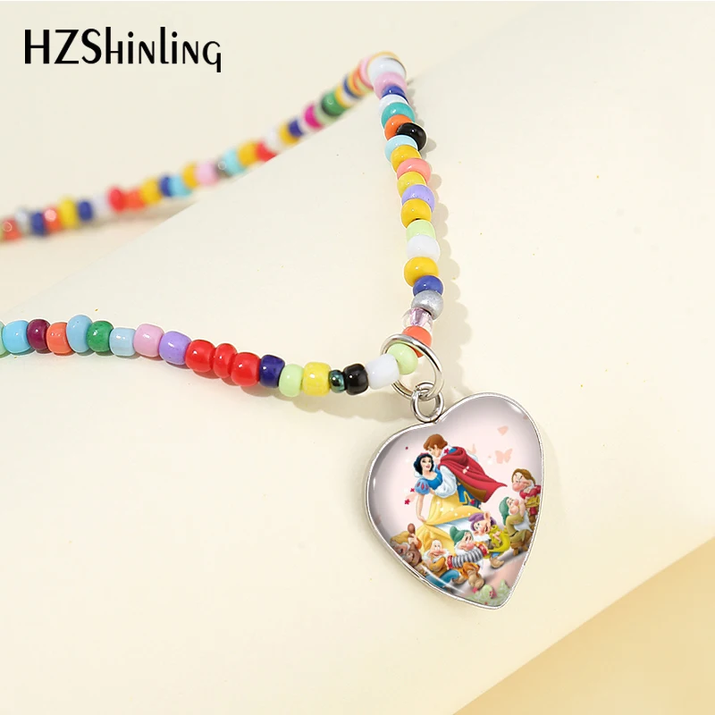 Snow White and the Seven Dwarfs Heart Necklace Pattern Glass Cabochon Bohemian Seed Bead Necklace Handcrafts Fashion Jewelry
Snow White and the Seven Dwarfs Heart Necklace Pattern Glass Cabochon Bohemian Seed Bead Necklace Handcrafts Fashion Jewelry