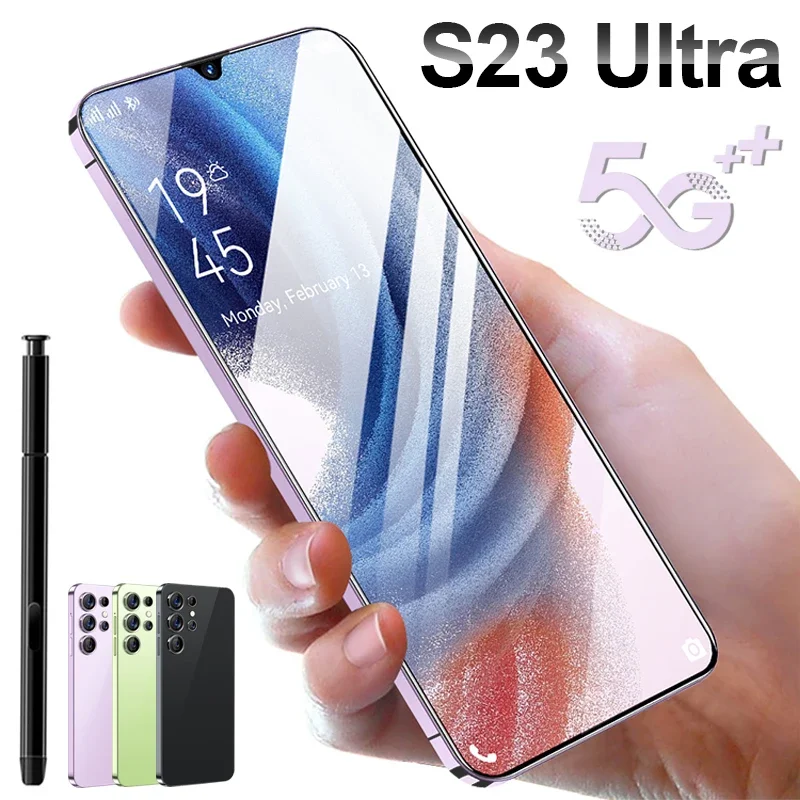 

Смартфон S23 Ultra 5G, сотовый телефон Android, разблокированный мобильный телефон 4G, оригинальный большой экран HD s23, глобальные смартфоны