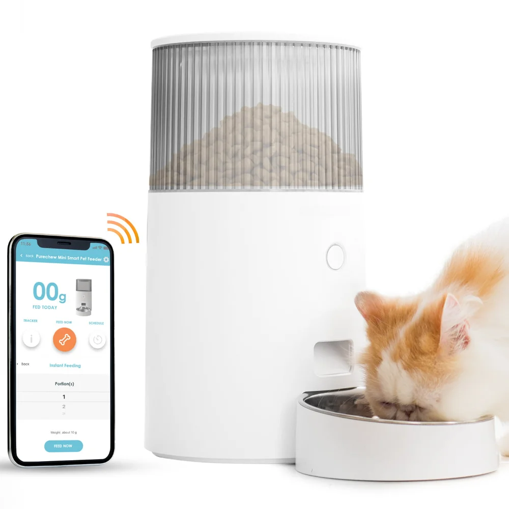 

Автоматическая Мини-Кормушка для кошек Purechew, умный дозатор еды для кошек и собак, контроль частей, программируемые товары для кошек