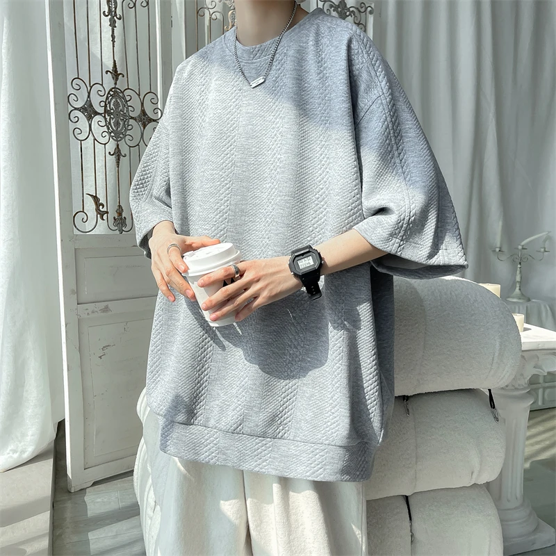 Футболка мужская оверсайз из рифленой ткани, Модный повседневный свитшот с коротким рукавом, размеры 5XL, лето 
Футболка мужская оверсайз из рифленой ткани, Модный повседневный свитшот с коротким рукавом, размеры 5XL, лето