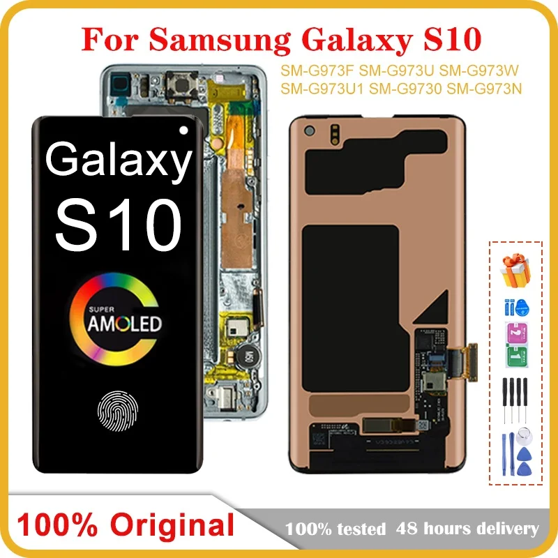 100% Оригинальный ЖК-дисплей для Samsung Galaxy S10 G973 G973F, ЖК-дисплей с дигитайзером в сборе, замена экрана
100% Оригинальный ЖК-дисплей для Samsung Galaxy S10 G973 G973F, ЖК-дисплей с дигитайзером в сборе, замена экрана
