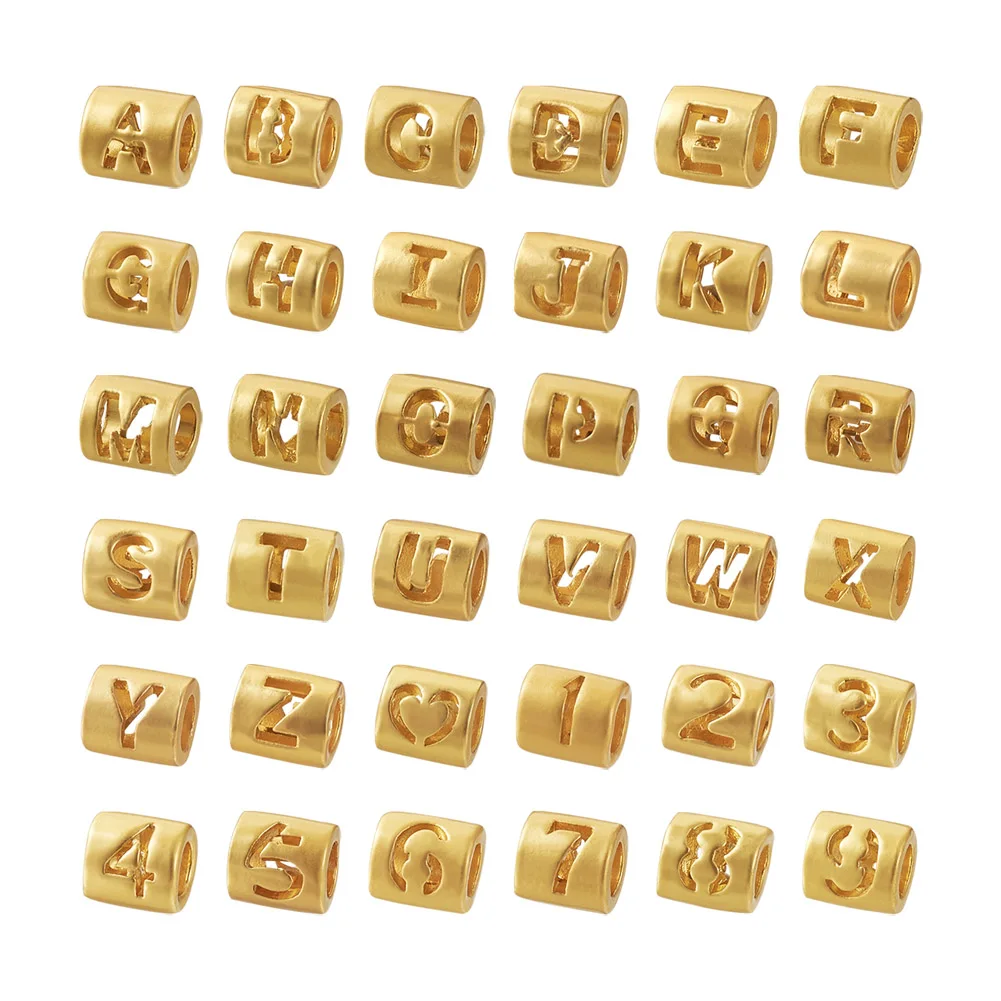 36Pcs/box Number Letter Alloy Hollow Beads Big Hole Loose Barrel Spacer Bead Charms For Bracelet DIY Jewelry Making Accessories
36Pcs/box Number Letter Alloy Hollow Beads Big Hole Loose Barrel Spacer Bead Charms For Bracelet DIY Jewelry Making Accessories