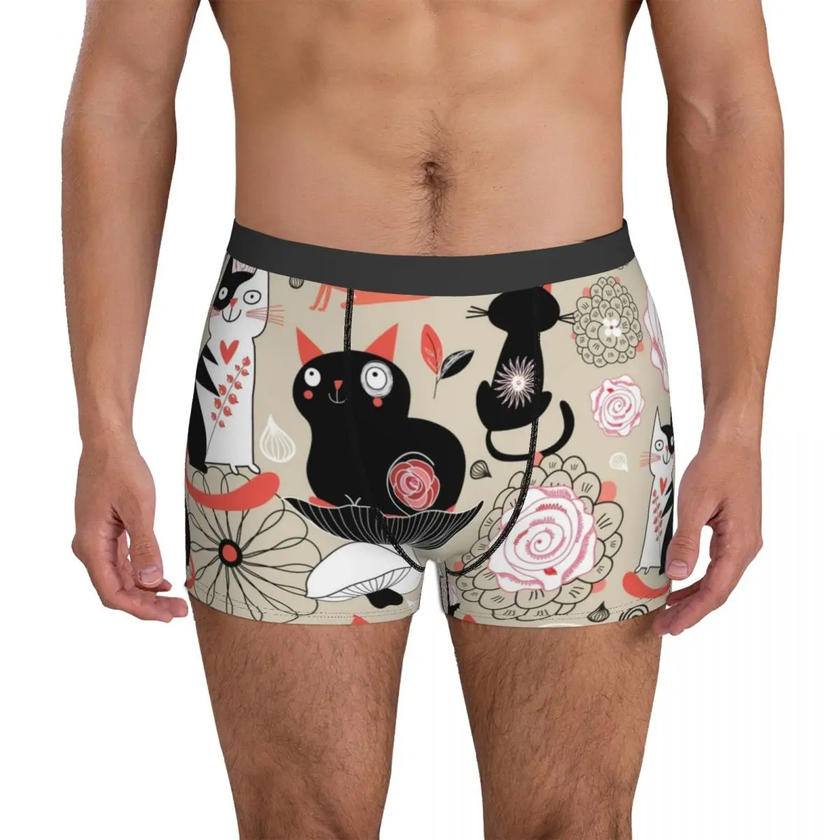 With Cat Underwear Floral pattern with cats Men's Shorts Briefs Plain Boxershorts High Quality Printing Large Size Underpants
With Cat Underwear Floral pattern with cats Men's Shorts Briefs Plain Boxershorts High Quality Printing Large Size Underpants