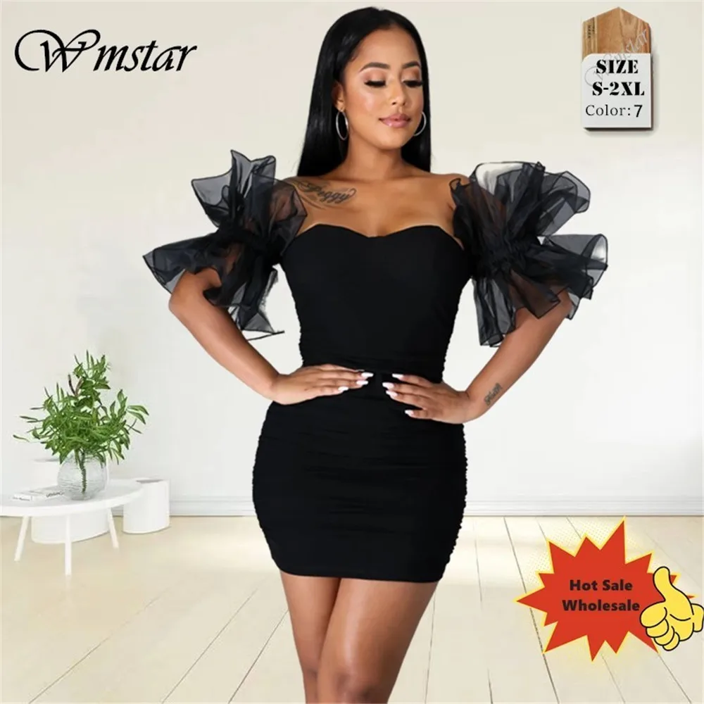 Wmstar Party Dresses for Women Mesh Ruffle Sleeve Short Sleeve Dress Sunscreen Sweet Sexy New Mini Dress Wholesale Dropshipping
Wmstar Party Dresses for Women Mesh Ruffle Sleeve Short Sleeve Dress Sunscreen Sweet Sexy New Mini Dress Wholesale Dropshipping