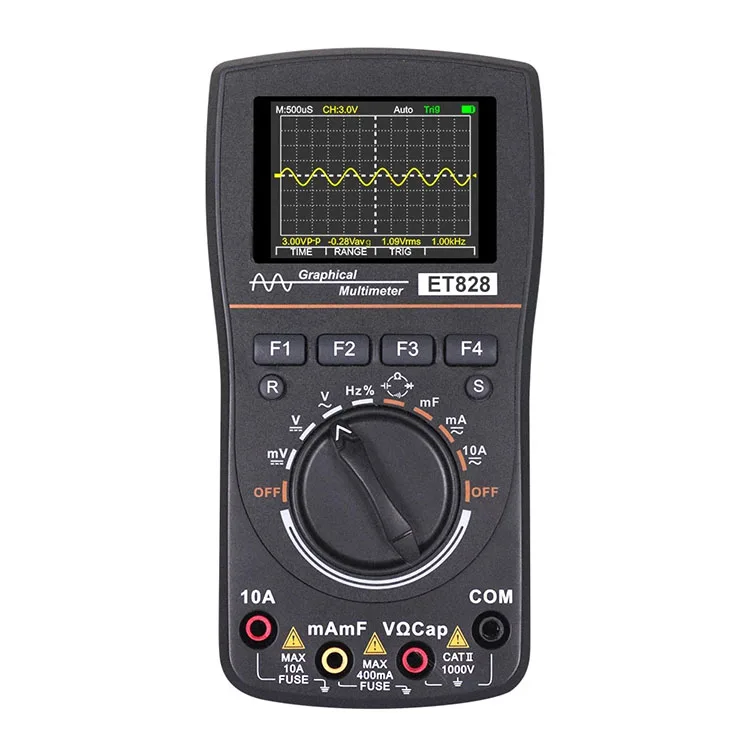 2.4" Screen 1MHz 2.5MSPS Waveform for Electronic Test ET828 Intelligent Digital Oscilloscope Auto Range Multimeter Digital
2.4" Screen 1MHz 2.5MSPS Waveform for Electronic Test ET828 Intelligent Digital Oscilloscope Auto Range Multimeter Digital
