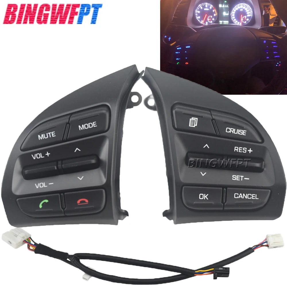 Новый переключатель для Hyundai Elantra 1,4 T 2016 2017 2018 кнопки управления круиз-контролем на руль Bluetooth кнопка управления Быстрая доставка
Новый переключатель для Hyundai Elantra 1,4 T 2016 2017 2018 кнопки управления круиз-контролем на руль Bluetooth кнопка управления Быстрая доставка
