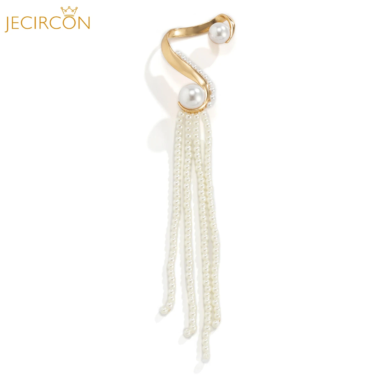 JECIRCON Baroque Imitation Pearl Tassel Exaggerated Non-pierced Ear Hanging Ear Clip for Women Metal Twist Fashion Accessories
JECIRCON Baroque Imitation Pearl Tassel Exaggerated Non-pierced Ear Hanging Ear Clip for Women Metal Twist Fashion Accessories