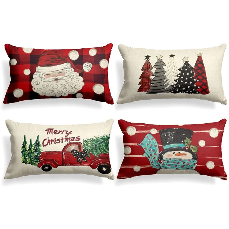 Christmas Pillow Covers 12X20, Buffalo Plaid Throw Pillows, Holiday Cushion Case Decorations For Sofa Couch Set Of 4
Christmas Pillow Covers 12X20, Buffalo Plaid Throw Pillows, Holiday Cushion Case Decorations For Sofa Couch Set Of 4