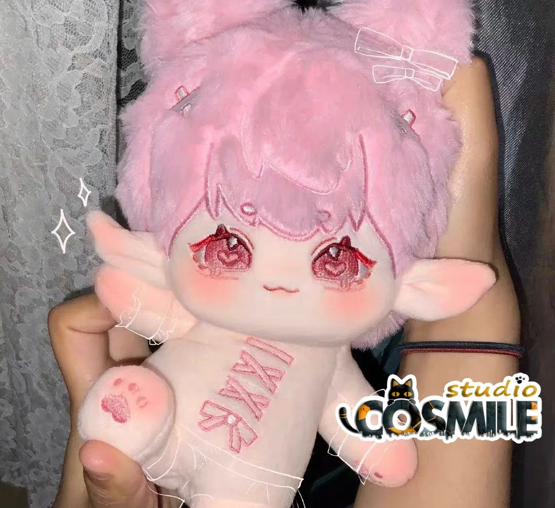 

No attributes Pink Hair Beast Strawberry Elf Ears Yokai You Mei Monster Unique Stuffed Plushie Toy 20cm Plush Doll Body Gift Sa