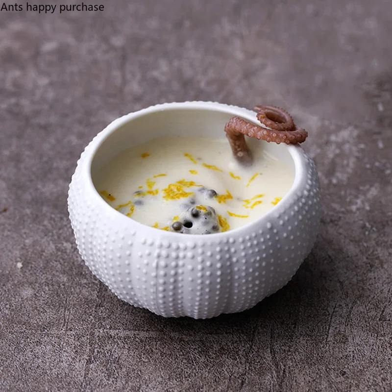 

Белая керамическая тарелка в форме морского урбона, десертная чаша, зернистая фруктовая салатная чаша, декоративная чаша, посуда, домашняя ...