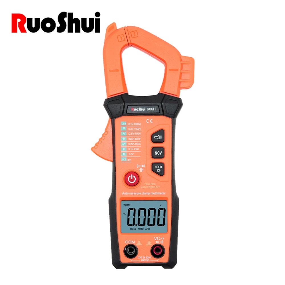 RuoShui Digital Clamp Meter Auto Range T-RMS Current Tester 60A-600A Voltage Capacitance Resistance Diode Continutity Buzzer Mul
RuoShui Digital Clamp Meter Auto Range T-RMS Current Tester 60A-600A Voltage Capacitance Resistance Diode Continutity Buzzer Mul
