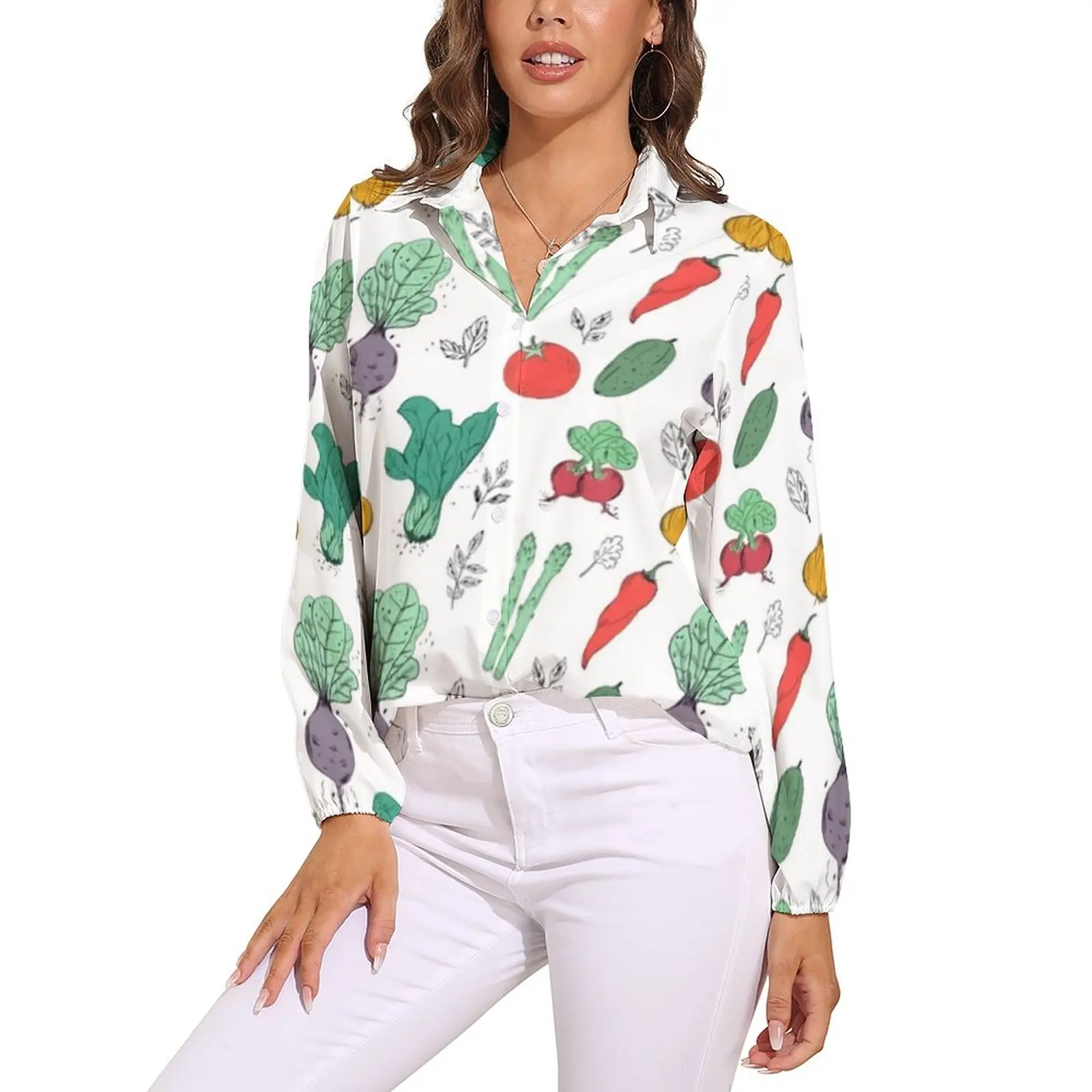 World Vegetarian Day Memes Blouse Long-Sleeve Vegetables Elegant Blouses Female Simple Oversize Shirt Print Clothing Gift Idea
World Vegetarian Day Memes Blouse Long-Sleeve Vegetables Elegant Blouses Female Simple Oversize Shirt Print Clothing Gift Idea