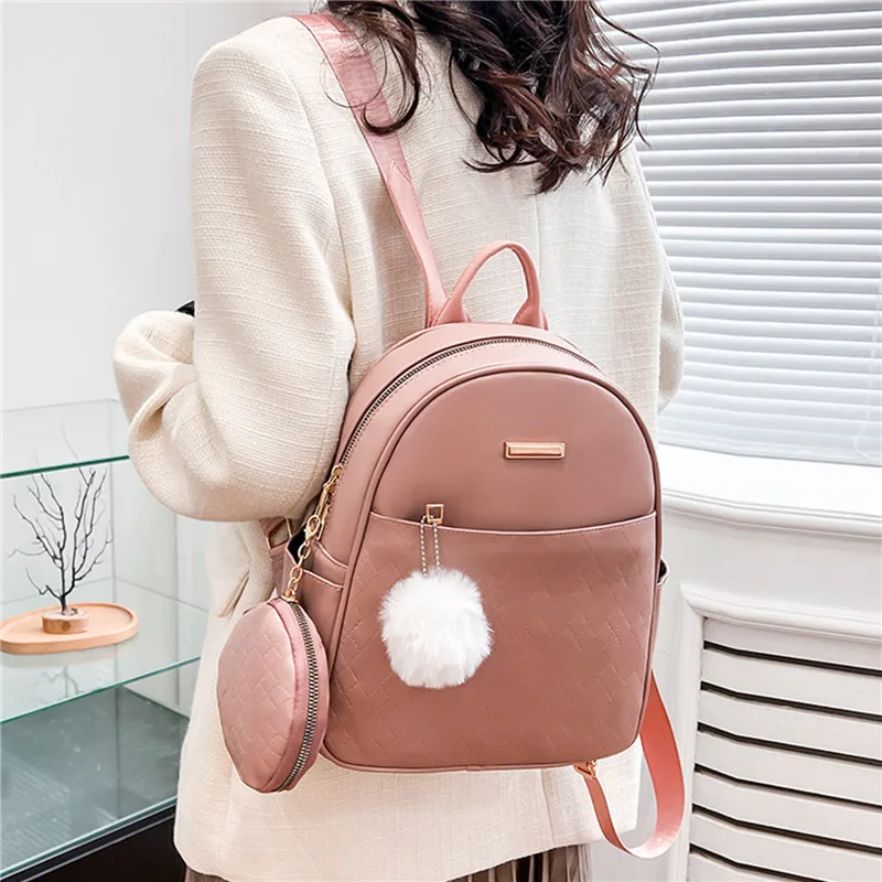 Backpack Women Casual PU Bagpacks Teenage Girls Solid Back Pack Fashion Female School Bag Women's casual backpack two-piece
Backpack Women Casual PU Bagpacks Teenage Girls Solid Back Pack Fashion Female School Bag Women's casual backpack two-piece