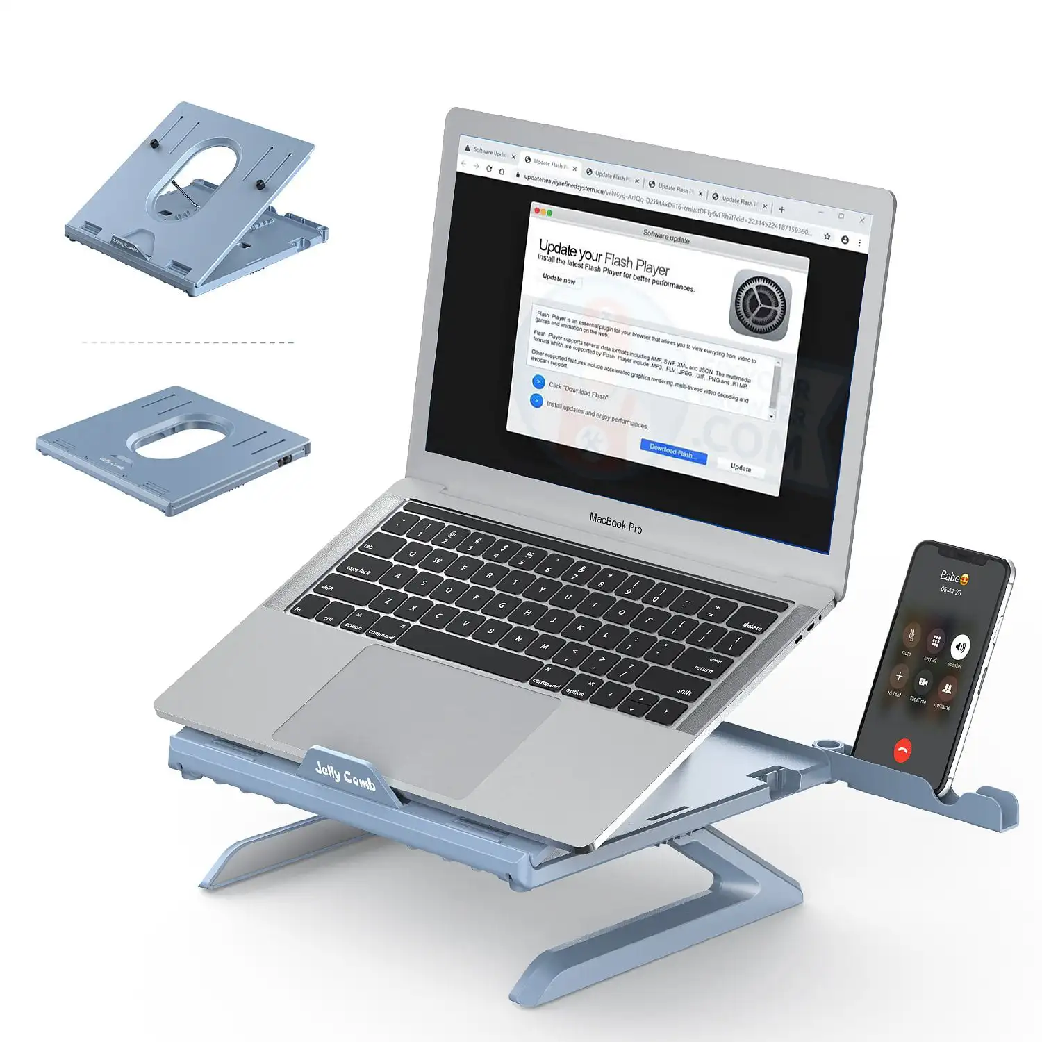 Laptop Stand with Built-in Foldable Legs and Phone Holder, 9-Adjustable Height Laptop Riser
Laptop Stand with Built-in Foldable Legs and Phone Holder, 9-Adjustable Height Laptop Riser