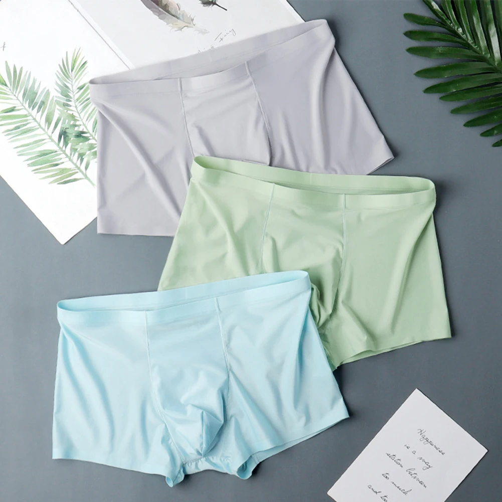 3Pcs Mens Ice Silk Underwear Boxer Briefs Shorts Soft Pouch Underpants Trunks Sexy Convex Pouch Boxershorts Seamless Panties
3Pcs Mens Ice Silk Underwear Boxer Briefs Shorts Soft Pouch Underpants Trunks Sexy Convex Pouch Boxershorts Seamless Panties