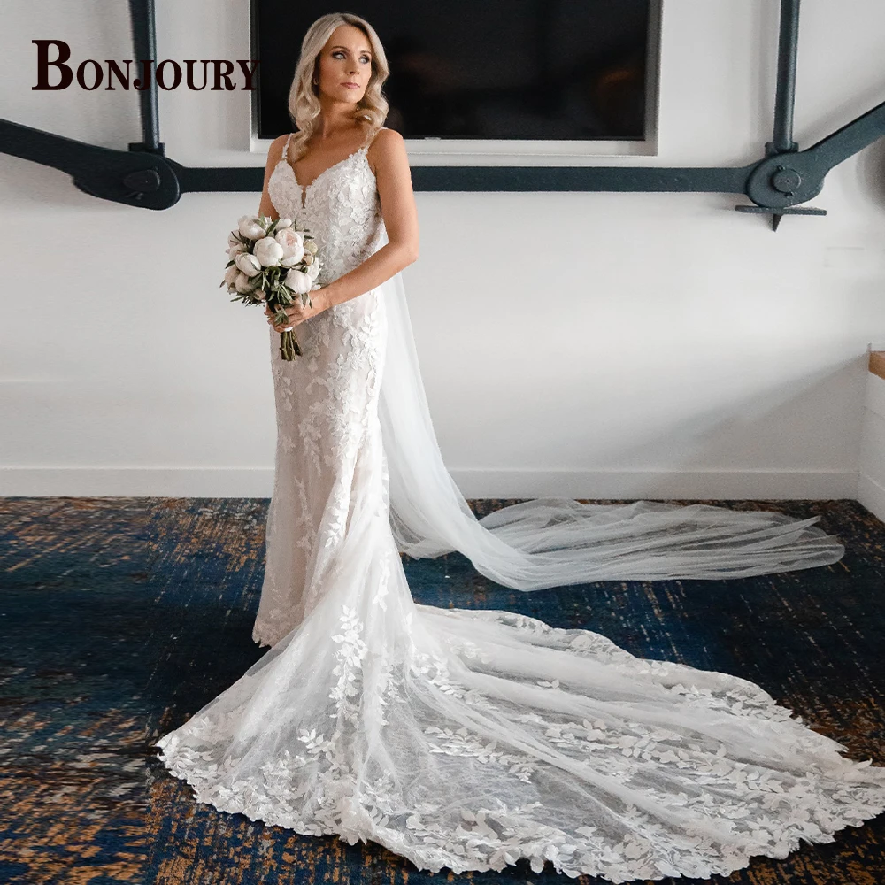 BONJOURY Stylish 2023 Wedding Dress Backless Spaghetti Strap For Women Mermaid Vestido De Noiva Tulle Made To Order Bride Formal
BONJOURY Stylish 2023 Wedding Dress Backless Spaghetti Strap For Women Mermaid Vestido De Noiva Tulle Made To Order Bride Formal