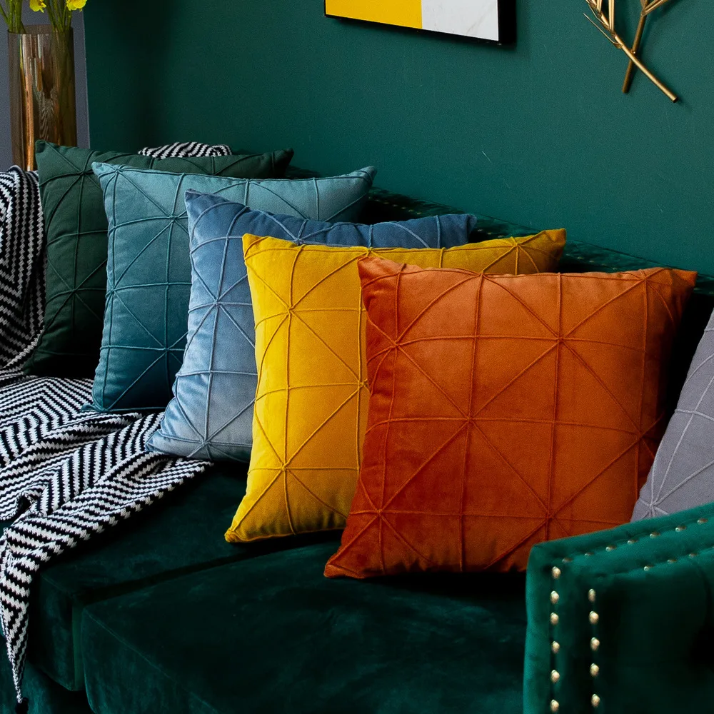 Velvet Plaid Luxury Cushion Cover Pillow Case Solid Color Throw Pillows Protector Fashion Simple Nordic Decoration For Home Sofa 
Velvet Plaid Luxury Cushion Cover Pillow Case Solid Color Throw Pillows Protector Fashion Simple Nordic Decoration For Home Sofa