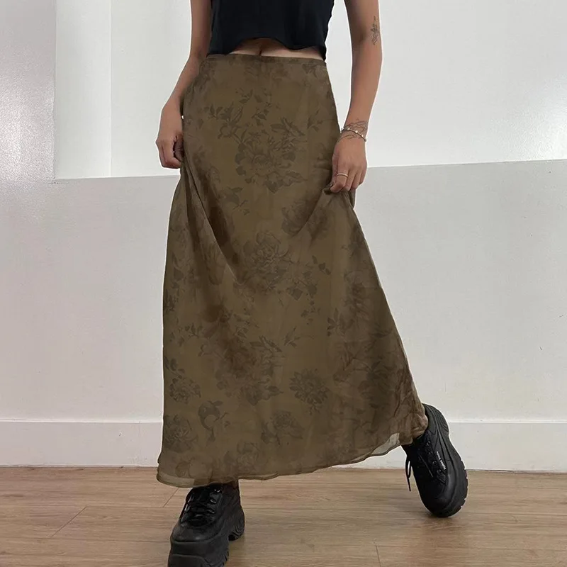 PASSIONNÉ Women's Skirt High Waist Floral Print Mesh Long Skirts Female Vintage Fashion 2023 Summer New
PASSIONNÉ Women's Skirt High Waist Floral Print Mesh Long Skirts Female Vintage Fashion 2023 Summer New