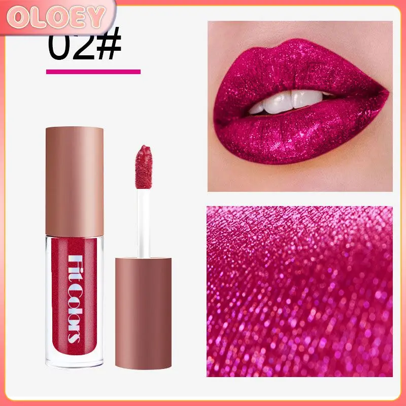 

Lip Gloss Fit Colors Metallic Non-stick Cup Pearly Diamond Lip Polarized Mermaid Lip Glaze Liquid Lipstick Lip makeup 12g