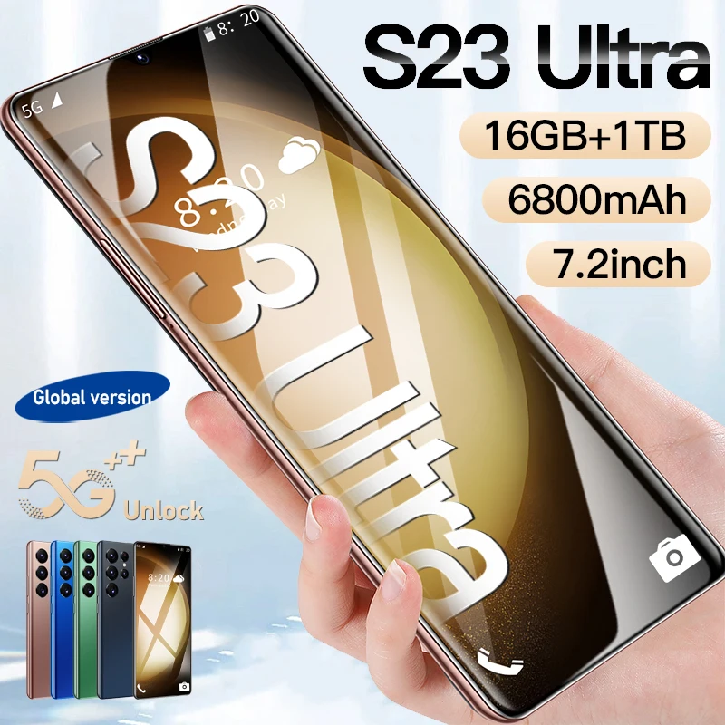 New s23 ultra 5g smartphone phone 6800mAh cell phone 16+1TB mobile phone 7.2inch HD screen Unlocked smartphone android telefone
New s23 ultra 5g smartphone phone 6800mAh cell phone 16+1TB mobile phone 7.2inch HD screen Unlocked smartphone android telefone