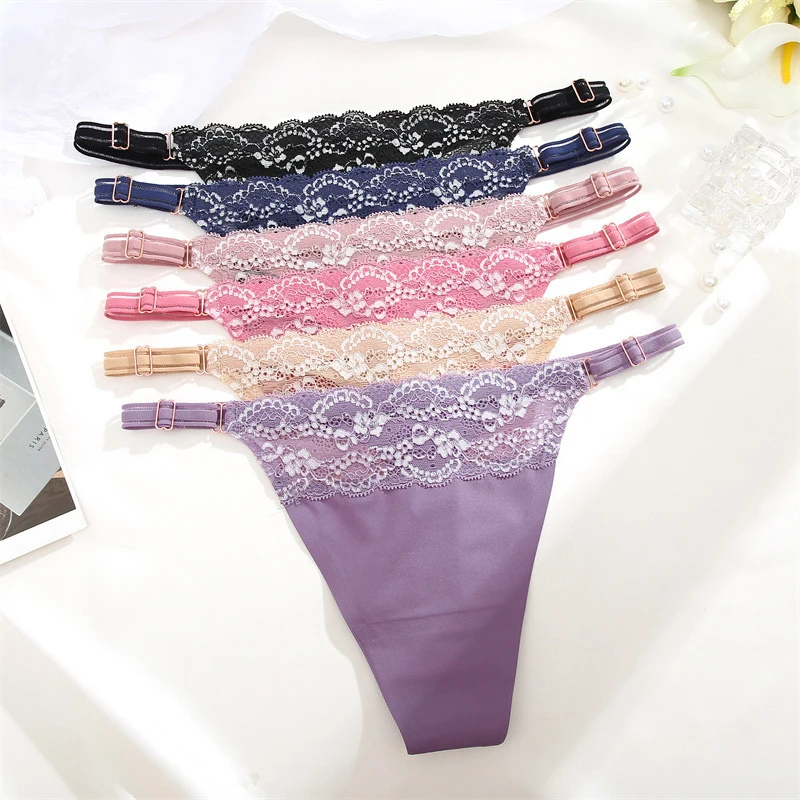 Women Sexy Lace Patched Thongs Low Adjustable Waist Solid Underwear Cotton Crotch Breathable Fashion
Women Sexy Lace Patched Thongs Low Adjustable Waist Solid Underwear Cotton Crotch Breathable Fashion