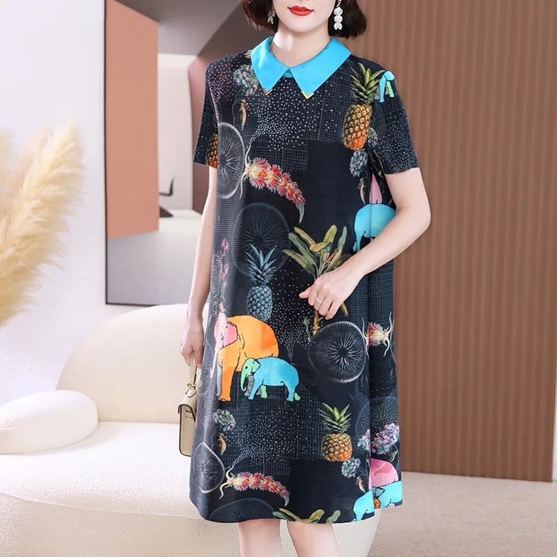 Miyak Mom's Summer Fashion Pleated Dress New Age-Reducing 40-Year-Old 50 Middle-Aged and Elderly Women's Dress Large Size Dress
Miyak Mom's Summer Fashion Pleated Dress New Age-Reducing 40-Year-Old 50 Middle-Aged and Elderly Women's Dress Large Size Dress
