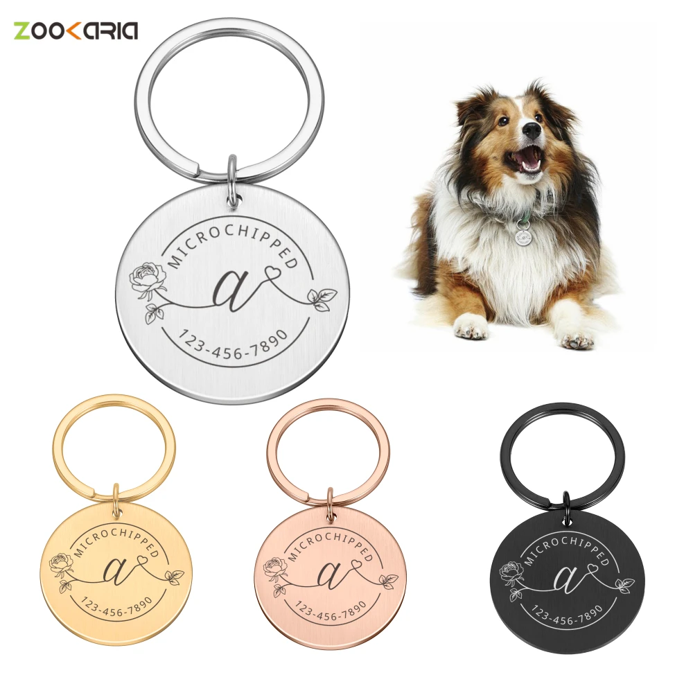 

Personalized Engraving Pet Cat Dog Initials Name Tags Kitten Puppy Anti-lost Stainless Steel Collars Tag for Dogs Cats Nameplate