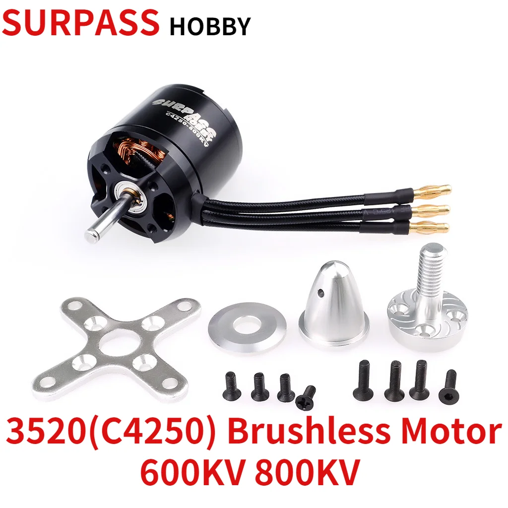 Бесщеточный двигатель SURPASS HOBBY 3520 C4250 600KV 800KV для радиоуправляемого самолета с