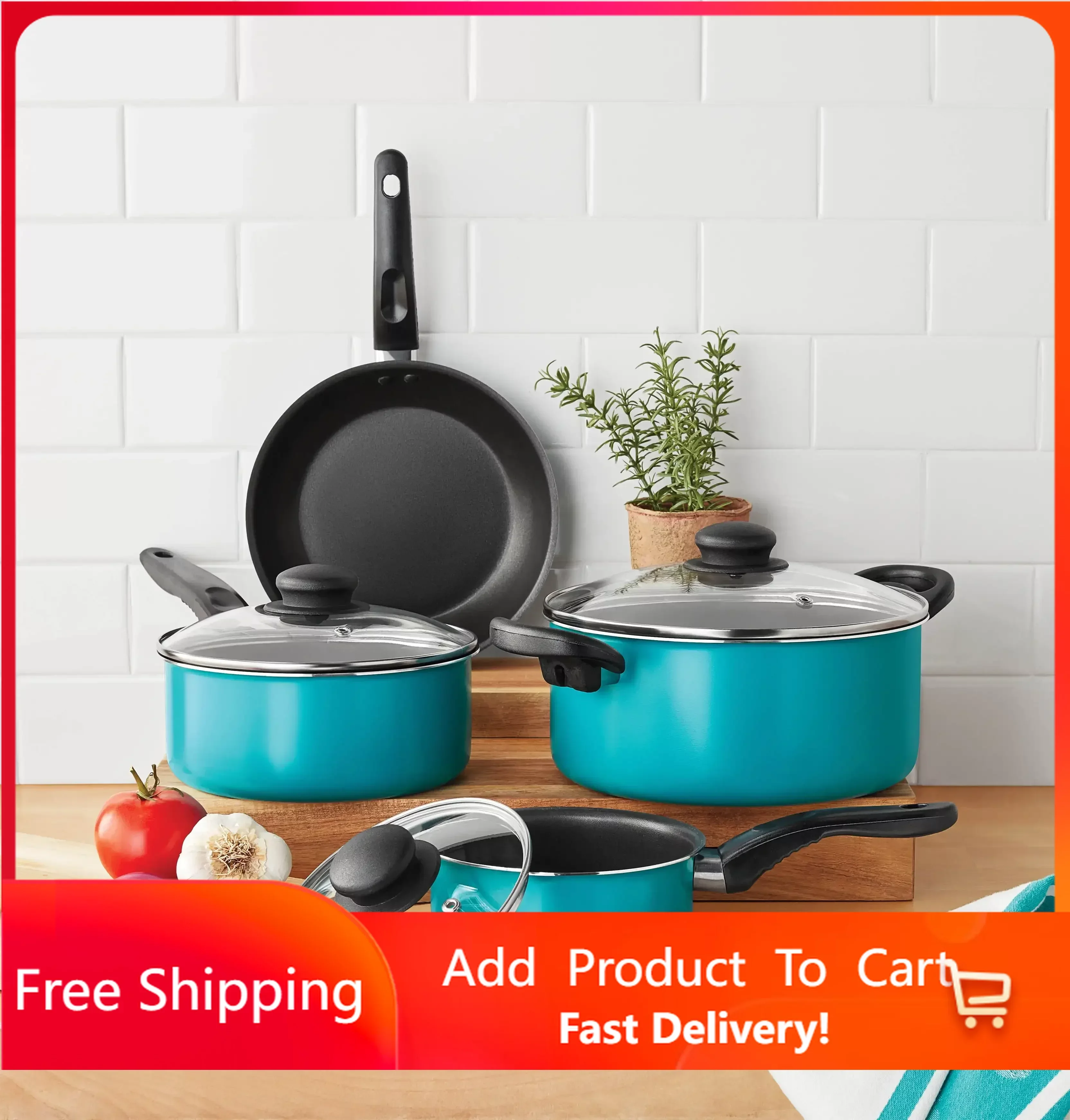 7 Piece Non-Stick Cookware Set Aluminum Teal Non Stick Cooking Pot Set Free Shipping
7 Piece Non-Stick Cookware Set Aluminum Teal Non Stick Cooking Pot Set Free Shipping