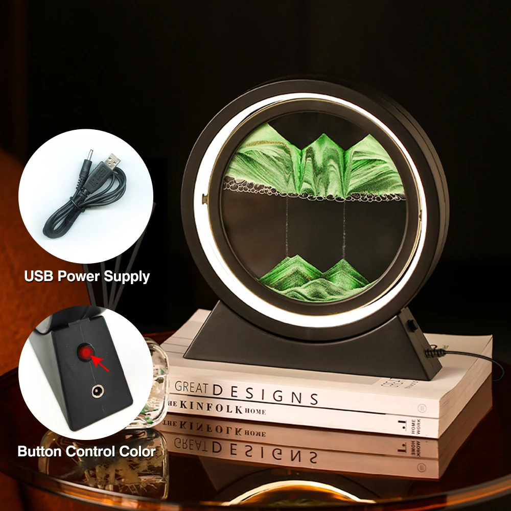 Moving Sand Art Table Lamp USB LED Craft Quicksand 3D Natural Landscape Flowing Sand Dimmable Moving Hourglass Night Light
Moving Sand Art Table Lamp USB LED Craft Quicksand 3D Natural Landscape Flowing Sand Dimmable Moving Hourglass Night Light