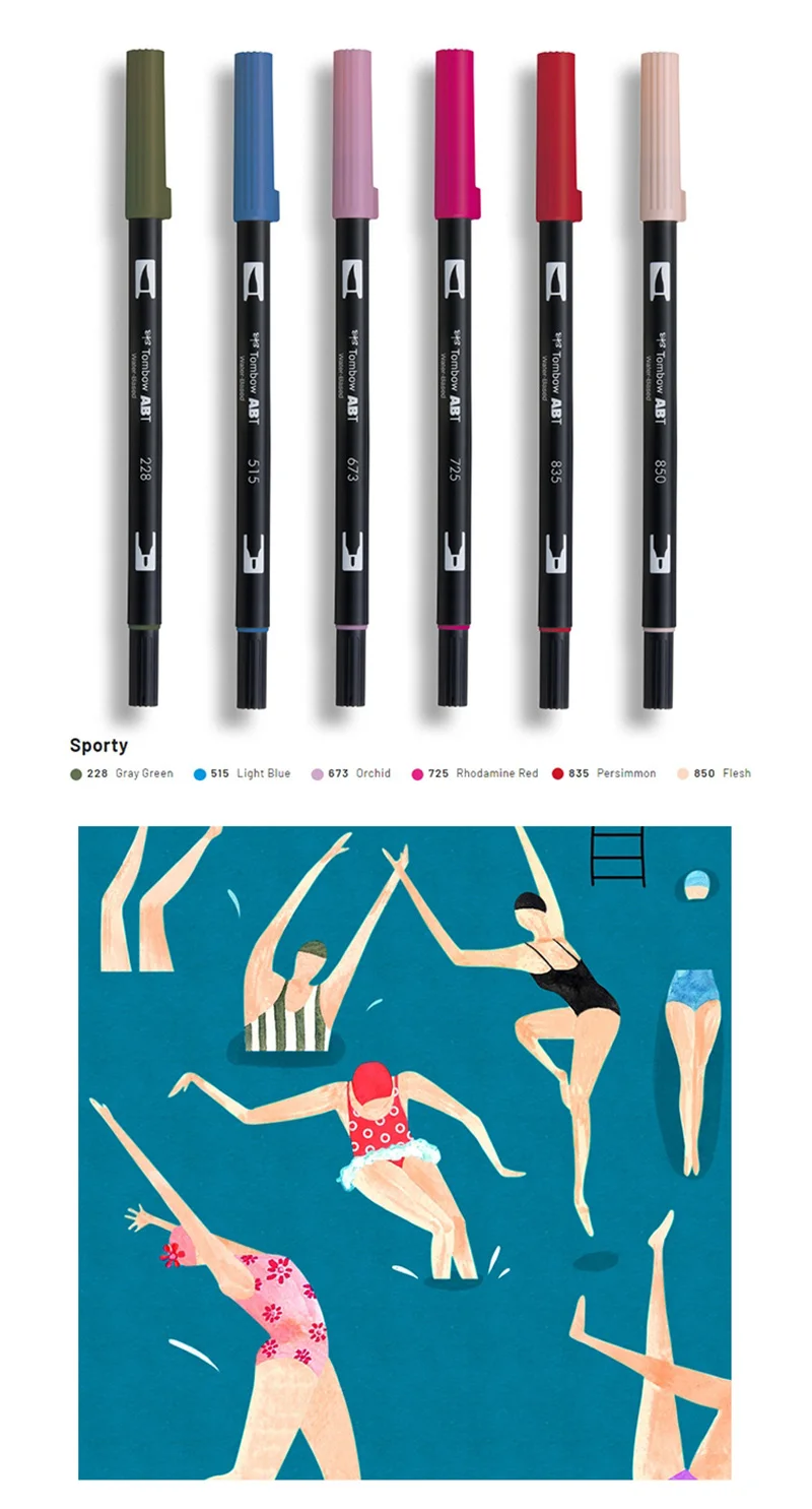 Tombow AB-T набор ручек-кистей для каллиграфии 10 цветов
Tombow AB-T набор ручек-кистей для каллиграфии 10 цветов