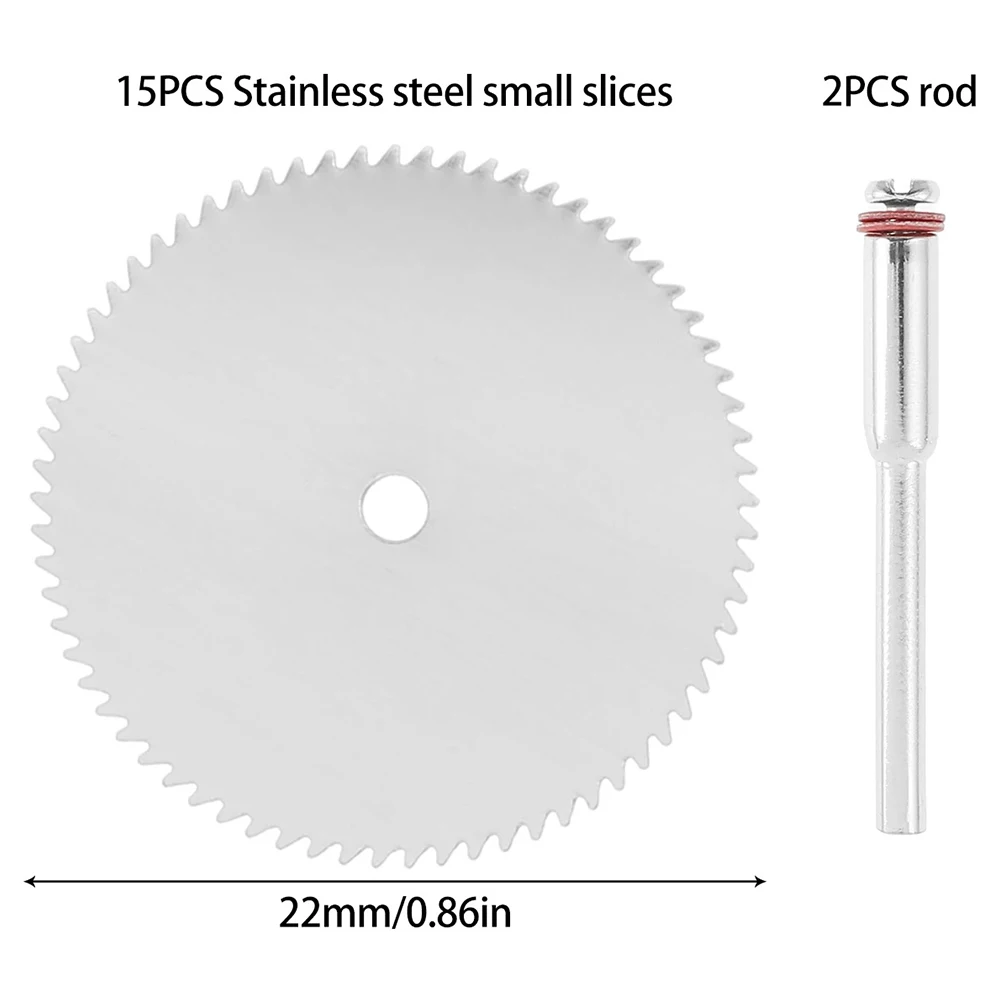 17Pcs Circular Saw Blade Connection Rod Kit Cutting Disc 22mm Wheel 3.15mm Rod Stainless Steel Rotary Tool Grinder Accessories
17Pcs Circular Saw Blade Connection Rod Kit Cutting Disc 22mm Wheel 3.15mm Rod Stainless Steel Rotary Tool Grinder Accessories