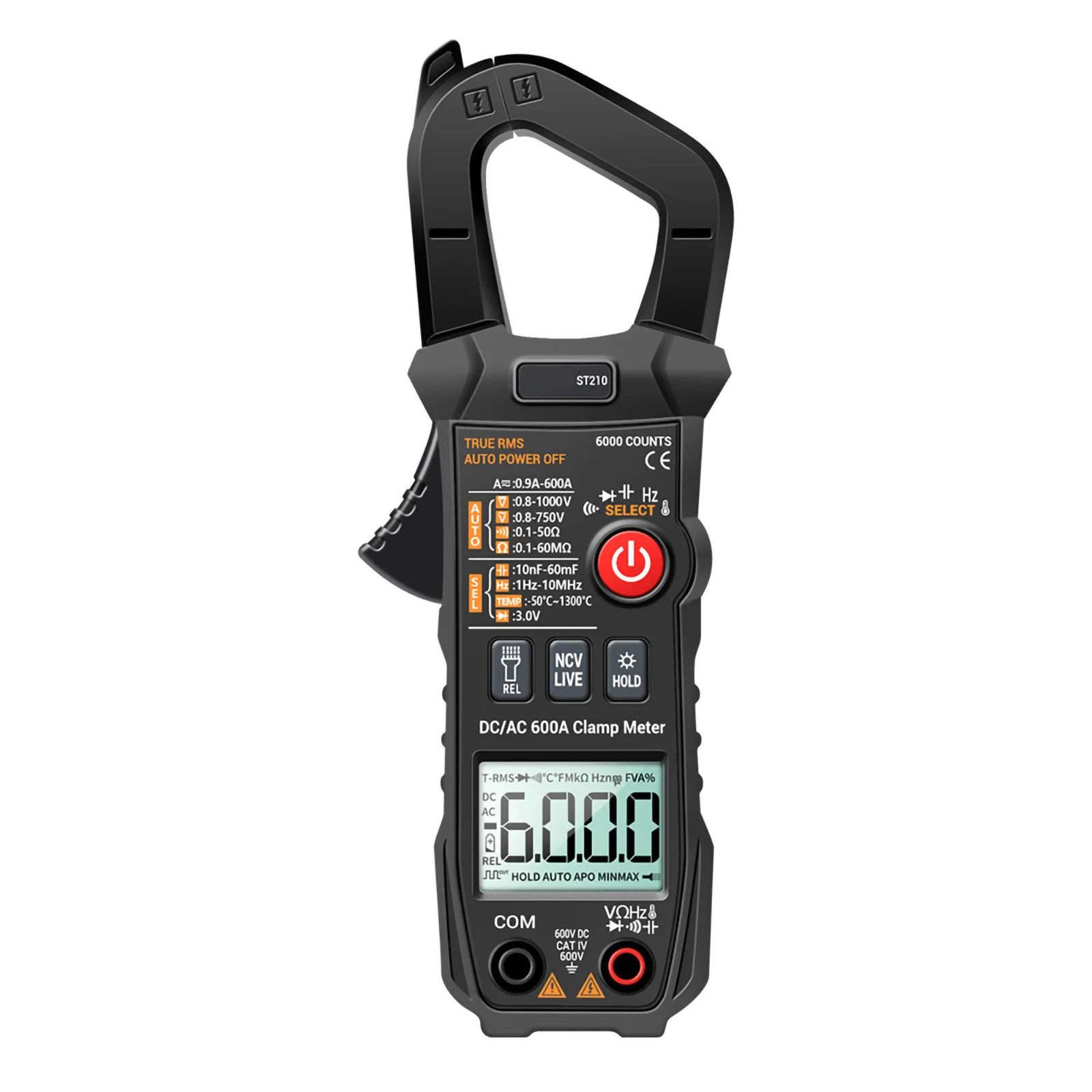 True RMS 6000 Counts Multimeter Digital Clamp Meter DC AC Current Volt Meter Resistance Tester
True RMS 6000 Counts Multimeter Digital Clamp Meter DC AC Current Volt Meter Resistance Tester
