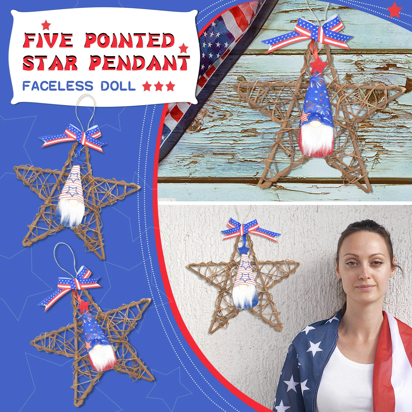 Day Rattan Independence Ring Doll Faceless Pendant Pendant Window Rattan Home Decor
Day Rattan Independence Ring Doll Faceless Pendant Pendant Window Rattan Home Decor