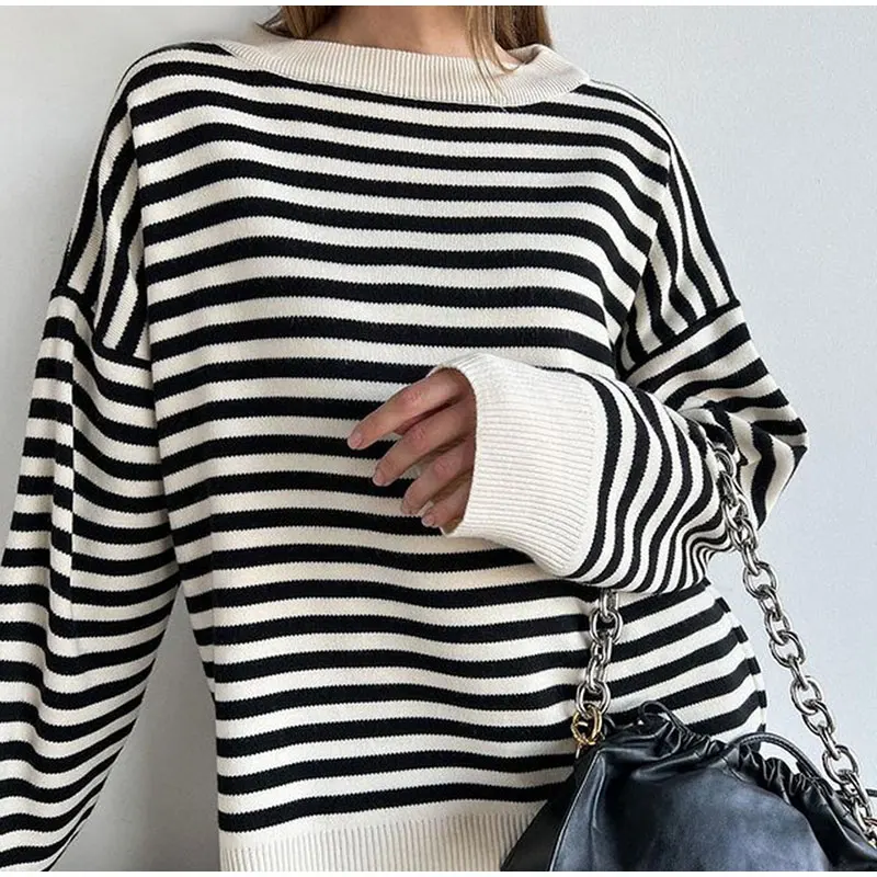 Women O Neck Vintage Striped Sweater Female Clothing 2022 Pullovers Jumpers Autumn Female Drop Shoulder Kintting Tops
Women O Neck Vintage Striped Sweater Female Clothing 2022 Pullovers Jumpers Autumn Female Drop Shoulder Kintting Tops