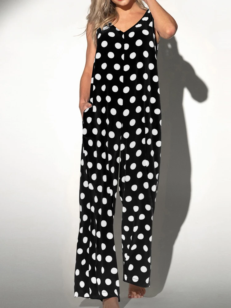 Fashion V Neck Hollow Out Backless Women Rompers 2022 New Casual Dot Print Sleeveless Jumpsuit Summer Elegant Loose Playsuit
Fashion V Neck Hollow Out Backless Women Rompers 2022 New Casual Dot Print Sleeveless Jumpsuit Summer Elegant Loose Playsuit
