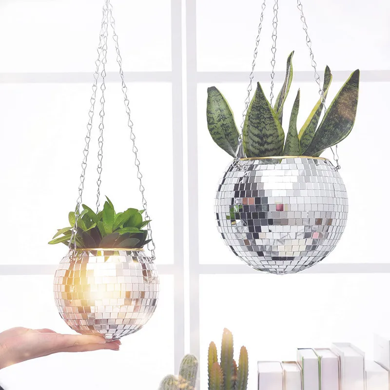 Hanging Flower Pot Balcony Disco Ball Mirror Flower Pot Mirror Hanging Basket Mirror Ball Flower Pot Home Decoration Accessories
Hanging Flower Pot Balcony Disco Ball Mirror Flower Pot Mirror Hanging Basket Mirror Ball Flower Pot Home Decoration Accessories