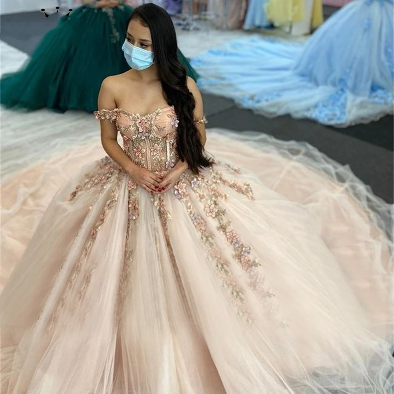 ANGELSBRIDEP Pink Off The Shoulder Ball Gown Quinceanera Dress Exquisite 3D Flower Sweet 16 Vestido De 15 Anos Quinceanera
ANGELSBRIDEP Pink Off The Shoulder Ball Gown Quinceanera Dress Exquisite 3D Flower Sweet 16 Vestido De 15 Anos Quinceanera