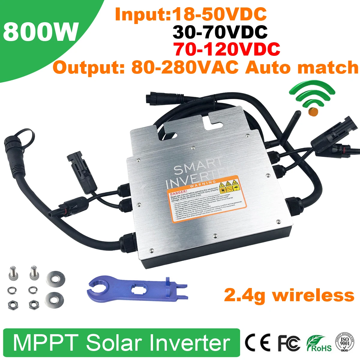 800W MPPT Micro Solar Panel Smart Inverter Pure Sine Wave Home Inversor 30V 36V MPPT On Grid Tie Inversor Ip65 for 110V 220V AC
800W MPPT Micro Solar Panel Smart Inverter Pure Sine Wave Home Inversor 30V 36V MPPT On Grid Tie Inversor Ip65 for 110V 220V AC