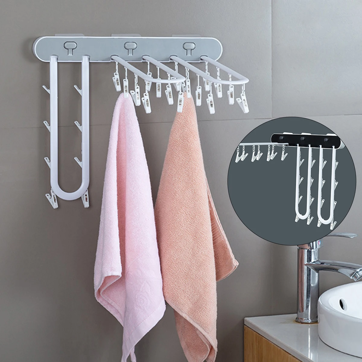 Folding Clothes Dryer Hanger Wall Mount Clothes Drying Rack Multi-clip Socks Underwear Storage Rack Clothes Hanger Reusable
Folding Clothes Dryer Hanger Wall Mount Clothes Drying Rack Multi-clip Socks Underwear Storage Rack Clothes Hanger Reusable