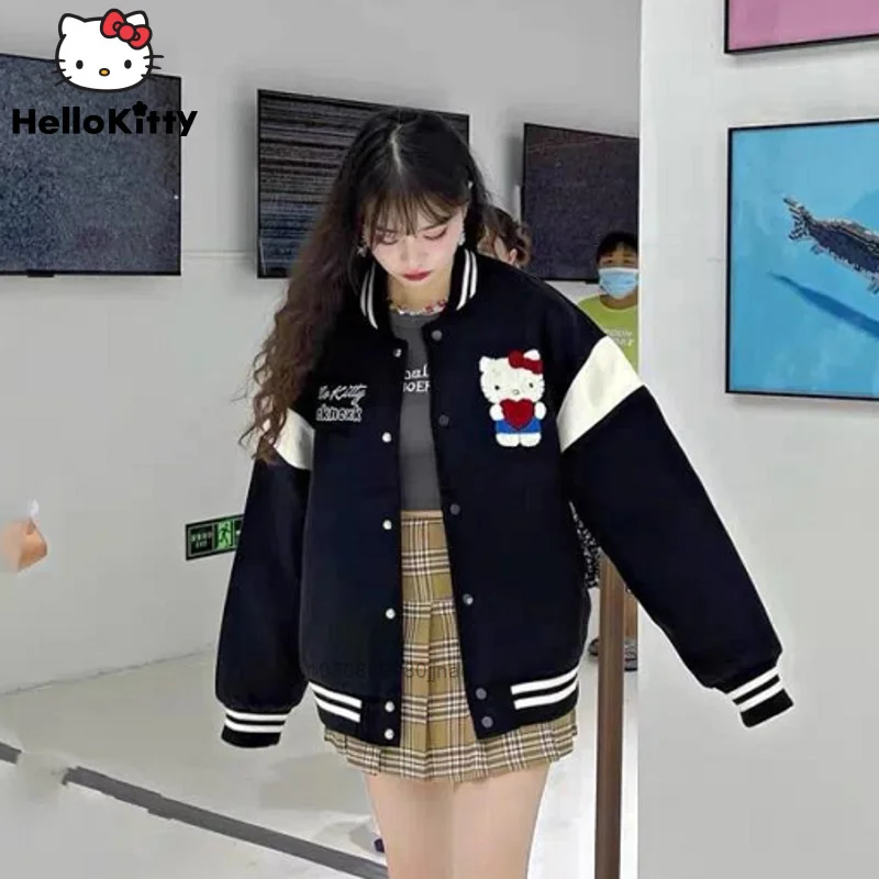 Sanrio Hello Kitty Harajuku Grunge Style Jacket Y2k Girl Autumn New Fashion Loose Baseball Coat Women Street Korean Outwear
Sanrio Hello Kitty Harajuku Grunge Style Jacket Y2k Girl Autumn New Fashion Loose Baseball Coat Women Street Korean Outwear