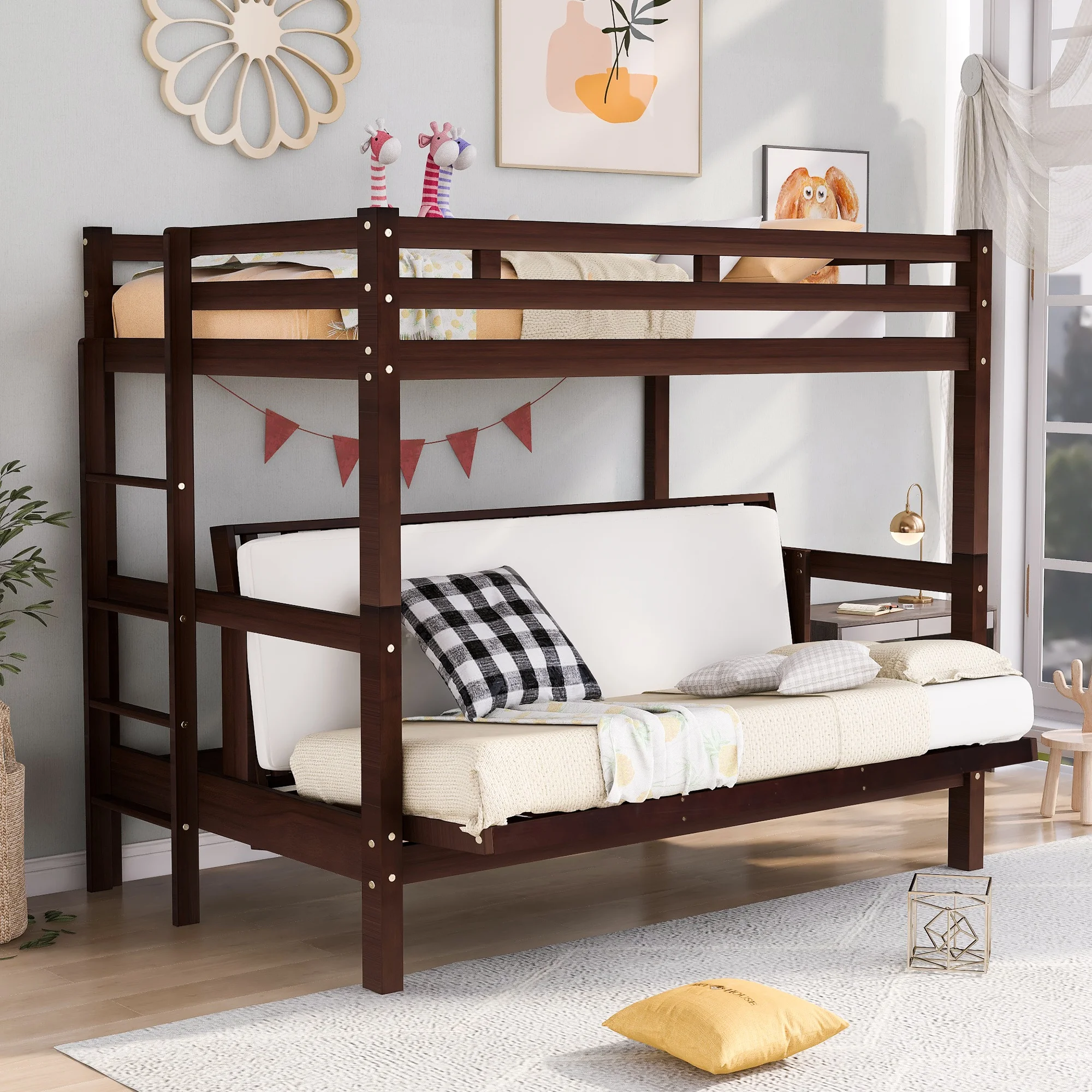 Home Modern Furniture Bedroom Furniture Beds Frames Bases Twin Over Full Bunk Bed Down Bed Can Be Converted Into Daybed Espresso
Home Modern Furniture Bedroom Furniture Beds Frames Bases Twin Over Full Bunk Bed Down Bed Can Be Converted Into Daybed Espresso
