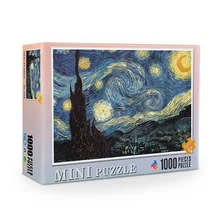 Mini Jigsaw Puzzle 1000 Pieces for Adults Kids Starry Sky Puzzle Toy Family Game Famous World Oil Painting Home Decoration